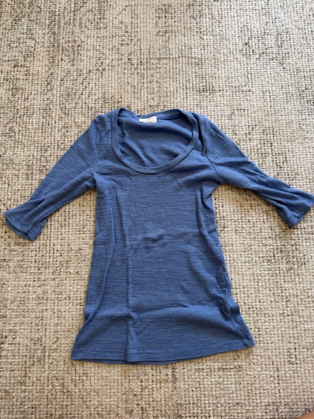 T.La Scoop Neck Ribbed Top - Denim Blue